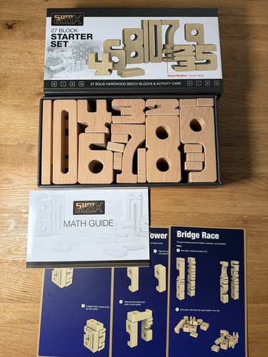 Wooden maths learning - wooden, blocks