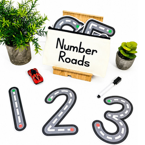 Number roads tracing - number,